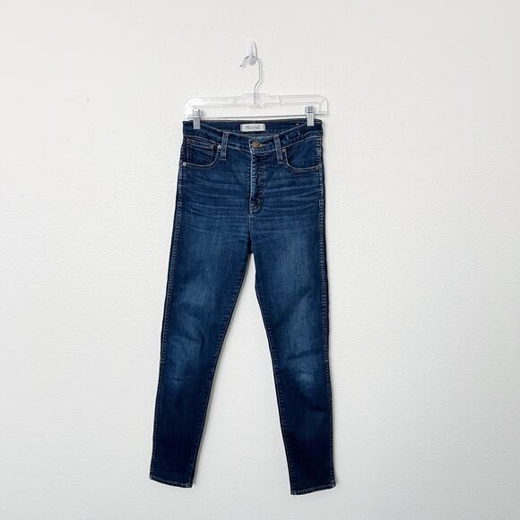 [Madewell] Dark Hayes Wash 10" High Rise Skinny Jeans Stretch Denim Size 26 - Picture 2 of 11